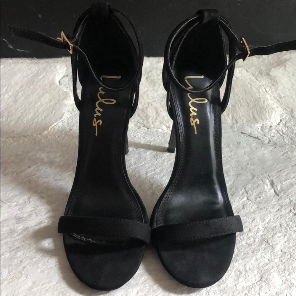 Black strappy heels